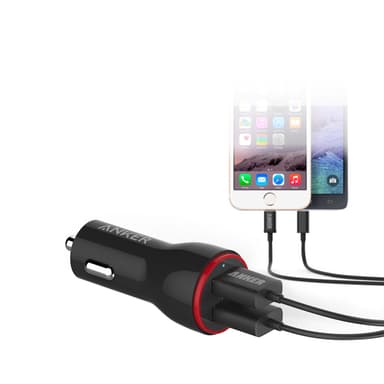 Anker PowerDrive 2 24W Dual USB billaddare (svart)