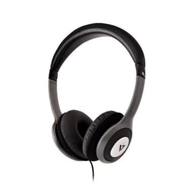 V7 HA520-2EP, Hörlurar, Huvudband, Musik, Svart, Silver, Rotations-,