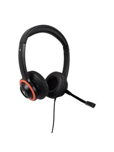 V7 HU540E, Headset, Huvudband, Kontor/callcenter, Svart, Röd, Svart,