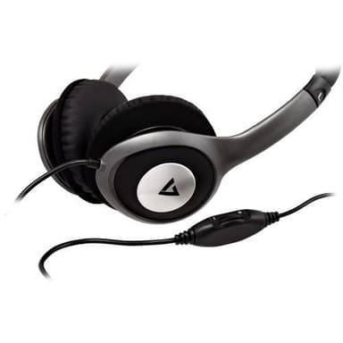 V7 HA520-2EP, Hörlurar, Huvudband, Musik, Svart, Silver, Rotations-,
