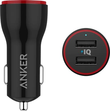 Anker PowerDrive 2 24W Dual USB billaddare (svart)