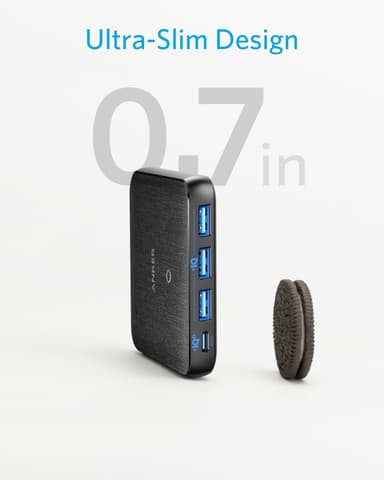 PowerPort Atom III Slim 45W 4x USB-laddare (vit)