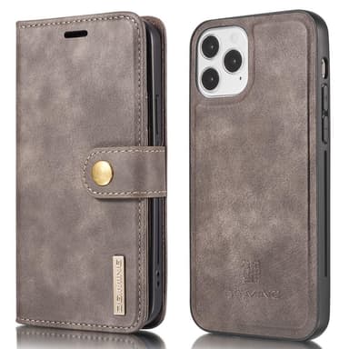 DG.MING iPhone 13 Pro Split Läder Plånboksfodral - Coffee