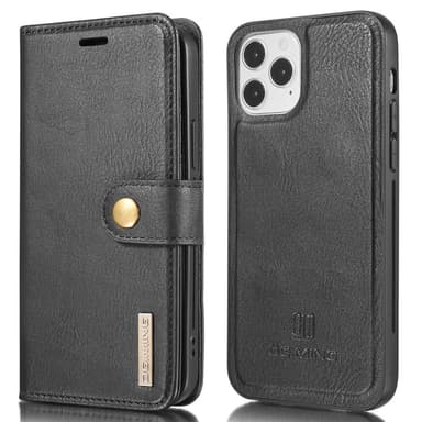 DG.MING iPhone 13 Split Läder Plånboksfodral - Svart