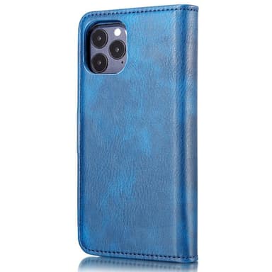 DG.MING iPhone 13 Pro Split Läder Plånboksfodral - Blå