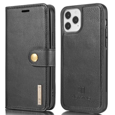 DG.MING iPhone 13 Pro Split Läder Plånboksfodral - Svart