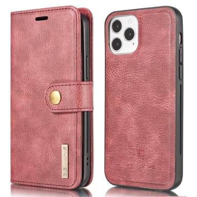 DG.MING iPhone 13 Mini Split Läder Plånboksfodral - Röd