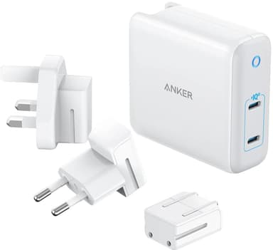 Anker PowerPort III 2-Port 60W USB-C-laddare (vit)