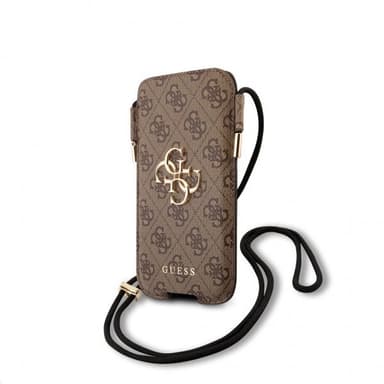 Guess Pouch Script Logo Small/Medium Brun