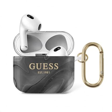 Guess AirPods 3 Skal Shiny Marble Svart