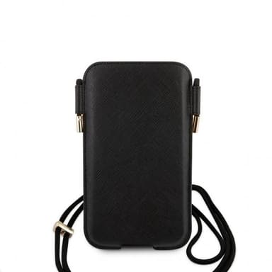 Guess Pouch Saffiano Script Logo Small/Medium Svart