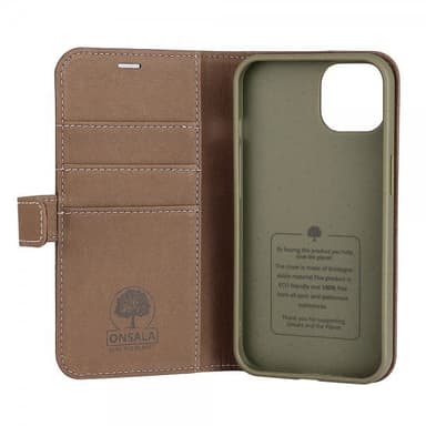 Onsala iPhone 13 Fodral ECO Wallet Brun