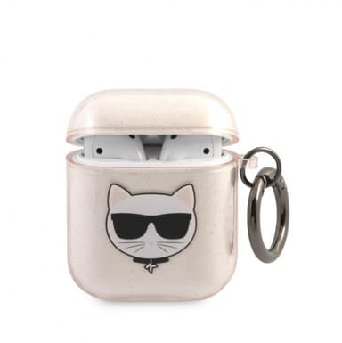 Karl Lagerfeld AirPods (1/2) Skal Choupette Glitter Guld