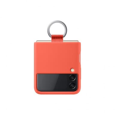 Samsung Z Flip3 silikonfodral med ring (korall)
