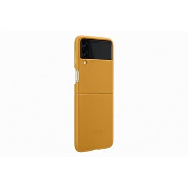 Samsung Original Galaxy Z Flip 3 Skal Leather Cover Mustard