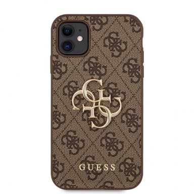 Guess iPhone 11 Skal Metal Logo Brun