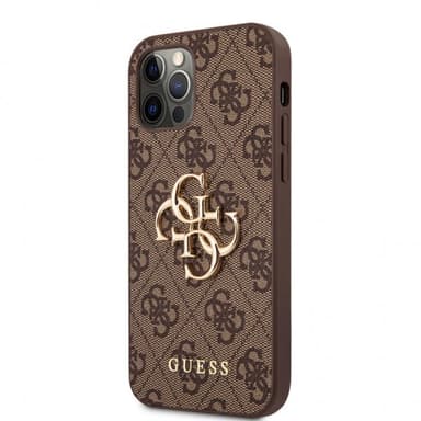 Guess iPhone 12/iPhone 12 Pro Skal Metal Logo Brun