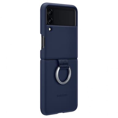 Samsung Z Flip3 silikonfodral med ring (marinblått)