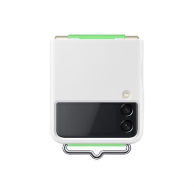 Samsung Z Flip3 silikonfodral med rem (vitt)