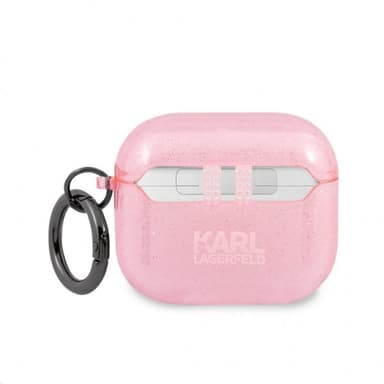 Karl Lagerfeld AirPods 3 Skal Embossed Choupette Glitter Rosa