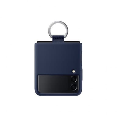 Samsung Z Flip3 silikonfodral med ring (marinblått)