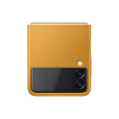 Samsung Original Galaxy Z Flip 3 Skal Leather Cover Mustard