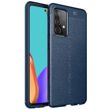 Läder mönstrat TPU skal Samsung Galaxy A52s 5G  - Blå