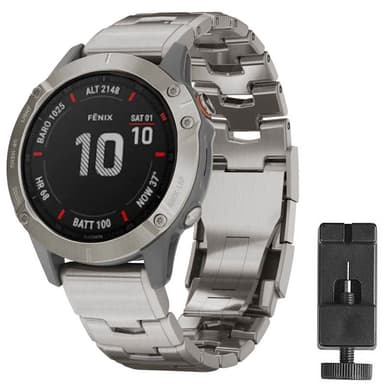 Armband titan Garmin Fenix 6X Pro  - Silver