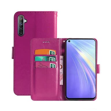 Mobilplånbok 3-kort Realme 6  - Rosa