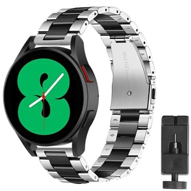 Armband rostfritt stål Samsung Galaxy Watch 4 (44mm) - Silver/Svart
