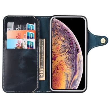 Mobilplånbok 3-kort äkta läder Apple iPhone 13  - Blå