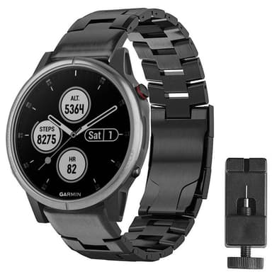 Armband titan Garmin Fenix 6S Pro - Svart