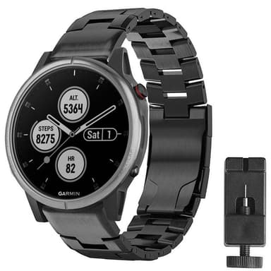 Armband titan Garmin Fenix 5S/5S Plus - Svart