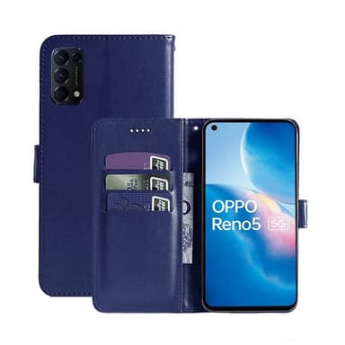 Mobilplånbok 3-kort Oppo Reno5 5G  - Mörkblå