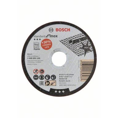 Separationspår rakt 115 mm 22.23 mm Bosch Accessories