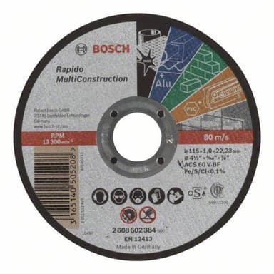 Separationspår rakt 115 mm 22.23 mm Bosch Accessories