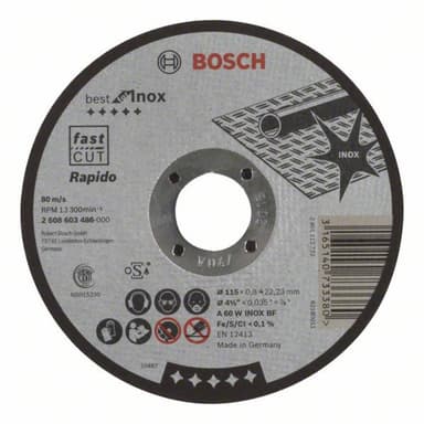 Separationspår rakt 115 mm 22.23 mm Bosch Accessories