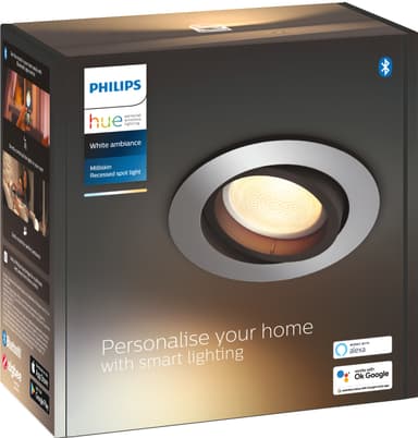 Philips Hue Milliskin infälld spotlight R. aluminium