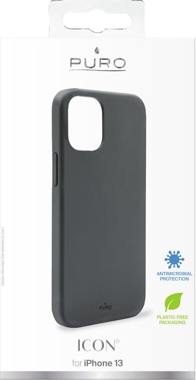 Puro Icon silikonfodral för iPhone 13 (svart)