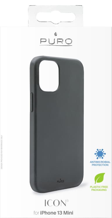Puro Icon silikonfodral för iPhone 13 mini (svart)