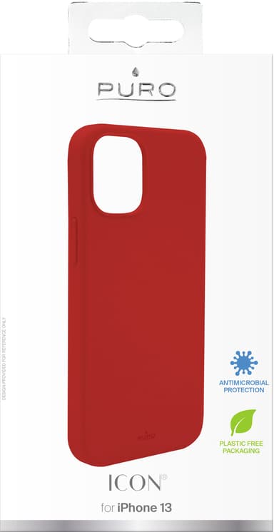 Puro Icon silikonfodral för iPhone 13 (röd)