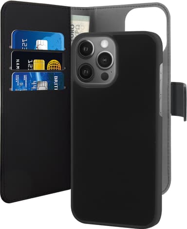 Puro 2-i-1 plånboksfodral iPhone 13 Pro (svart)