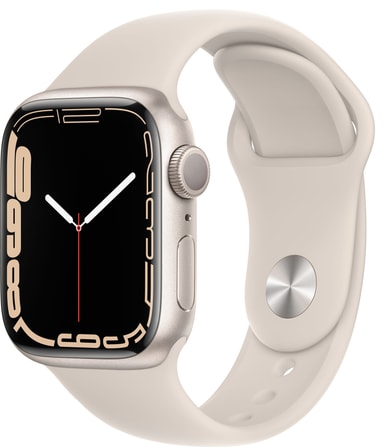 Apple Watch Series 7 41mm GPS (starlight alu. / starlight sport band) -  Elgiganten