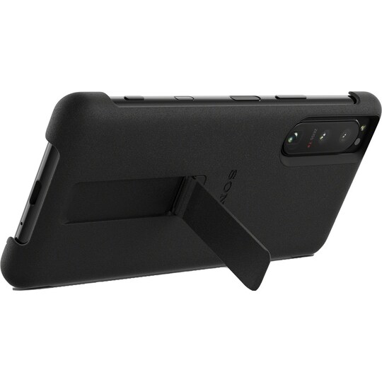 Sony Xperia 5 III Style Cover fodral med stativ (svart)