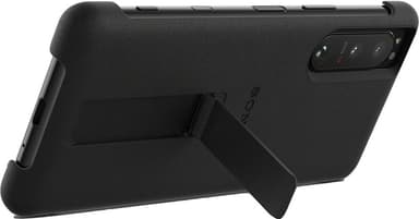 Sony Xperia 5 III Style Cover fodral med stativ (svart)