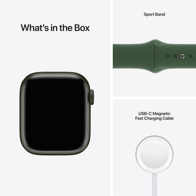 Apple Watch Series 7 41mm eSIM (green alu. / green sport band) - Elgiganten