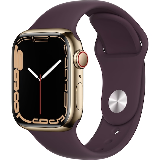 Apple Watch Series 7 41mm eSIM (gold stain.steel/dark cherry sp. band)