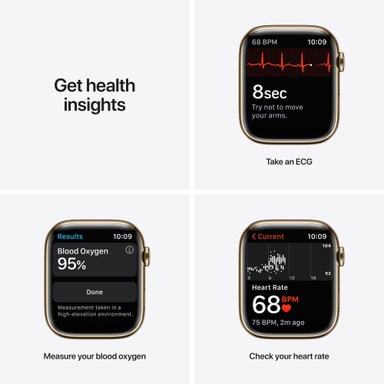 Apple Watch Series 7 45mm eSIM (gold stain.st/gold Milan. loop) - Elgiganten