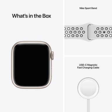 Apple Watch Series 7 Nike 41mm GPS (starlight alu. / platinum, blk. sport band)