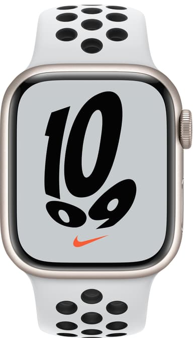 Apple Watch Series 7 Nike 41mm GPS (starlight alu. / platinum, blk. sport band)